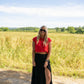 Karly Sweater Vest - Tomato Red