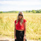 Karly Sweater Vest - Tomato Red