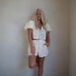 Lizzie Bubble Short Set - Cream