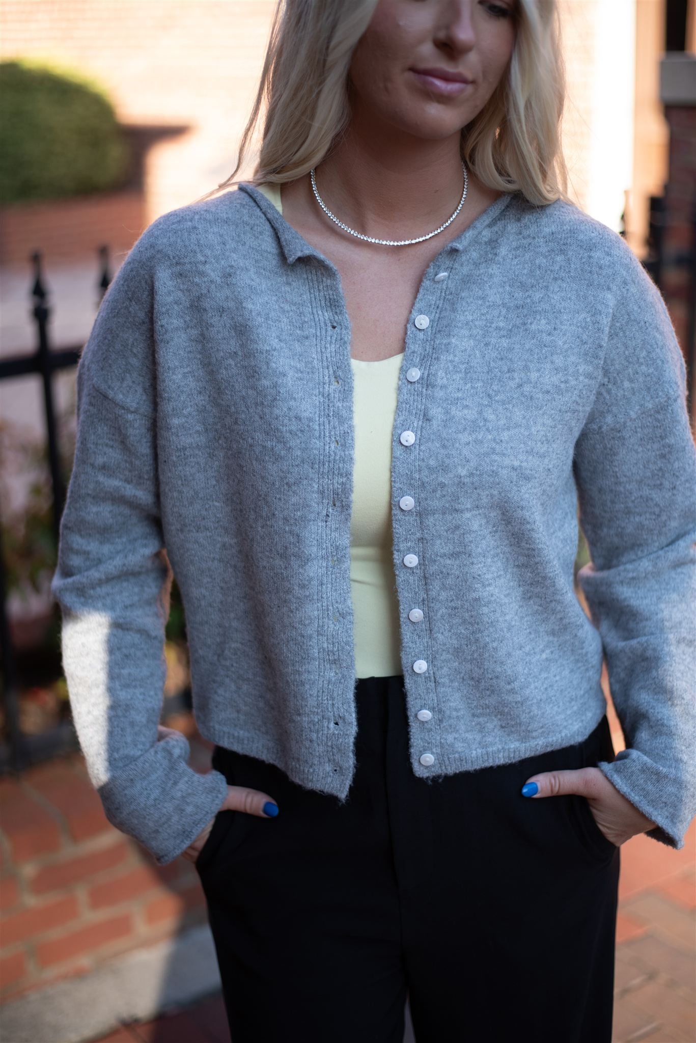 Blair Long Sleeve Cardigan - Grey