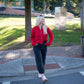 Blair Long Sleeve Cardigan - Red