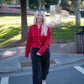 Blair Long Sleeve Cardigan - Red