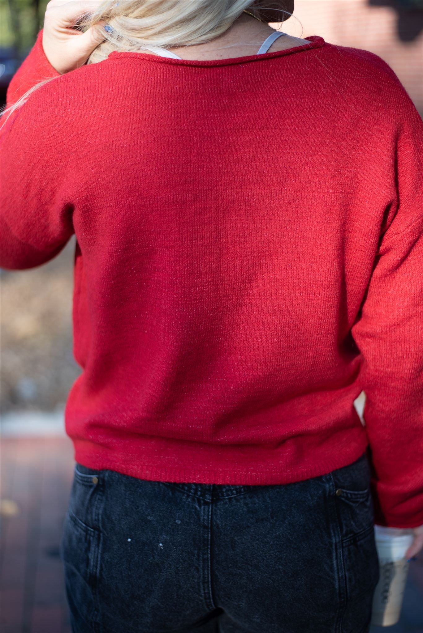 Blair Long Sleeve Cardigan - Red