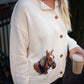 Horse Graphic Cardigan - White