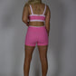 Colorpop Contrast Sports Bra - Hot Pink