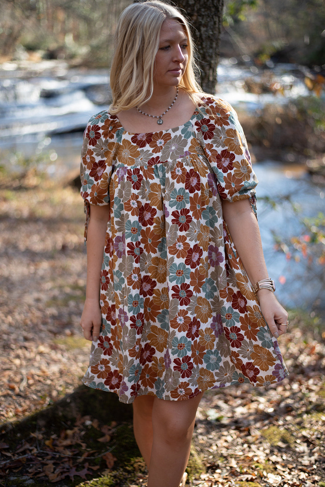 Floral Square Neck Dress