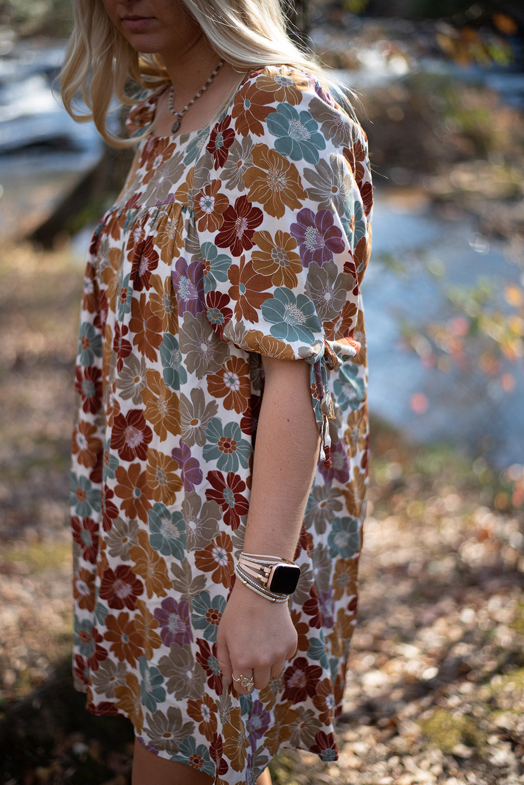 Floral Square Neck Dress