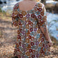 Floral Square Neck Dress