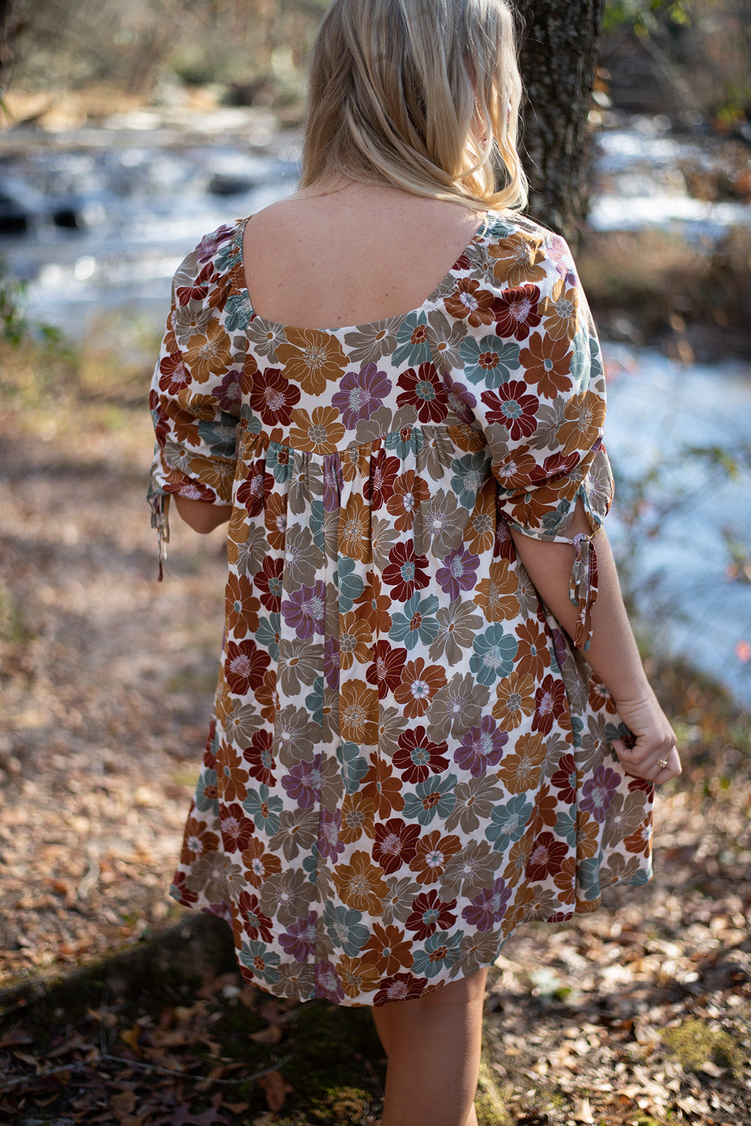 Floral Square Neck Dress