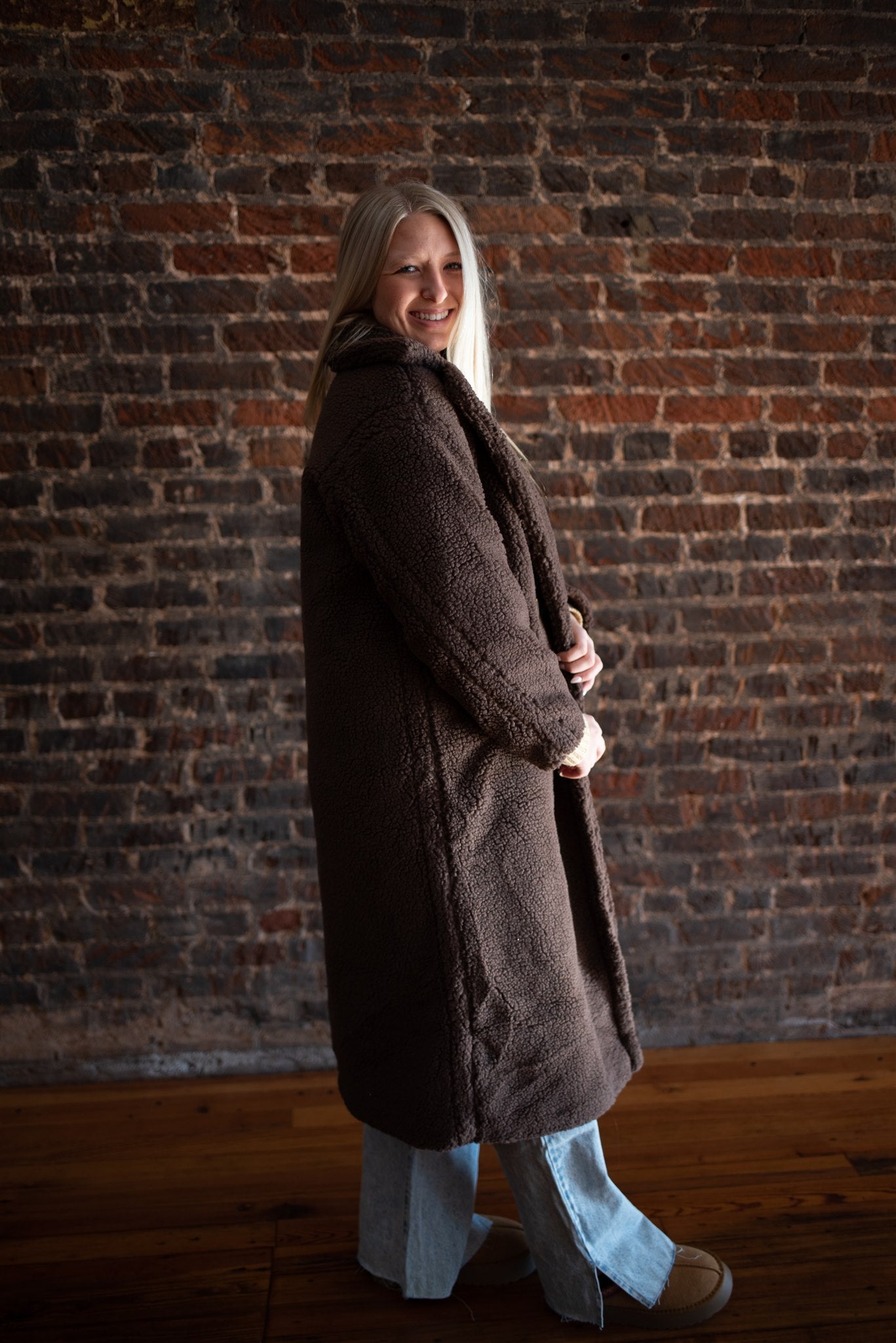 Coffee Chats Long Teddy Coat