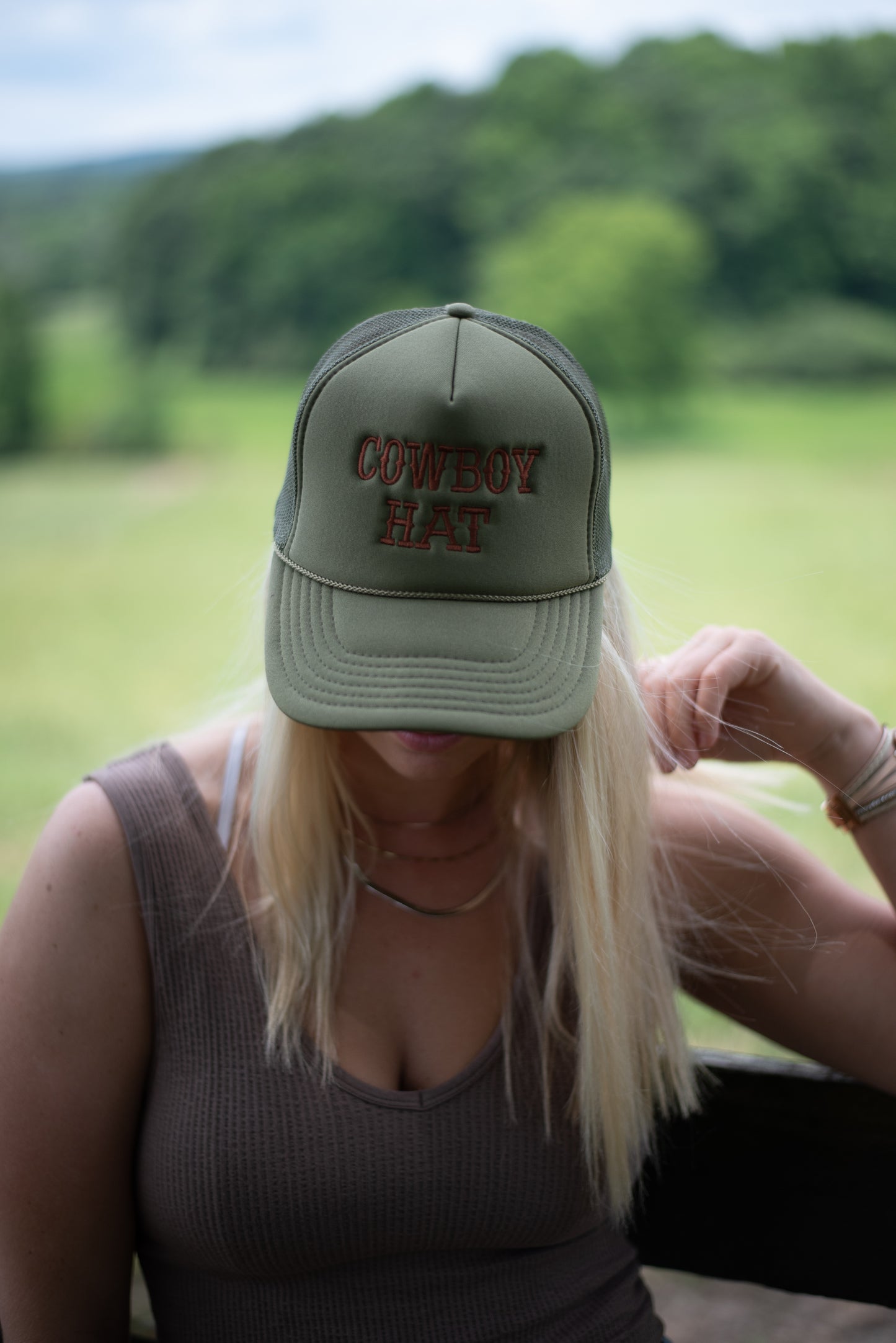 "Cowboy Hat" Trucker - Olive