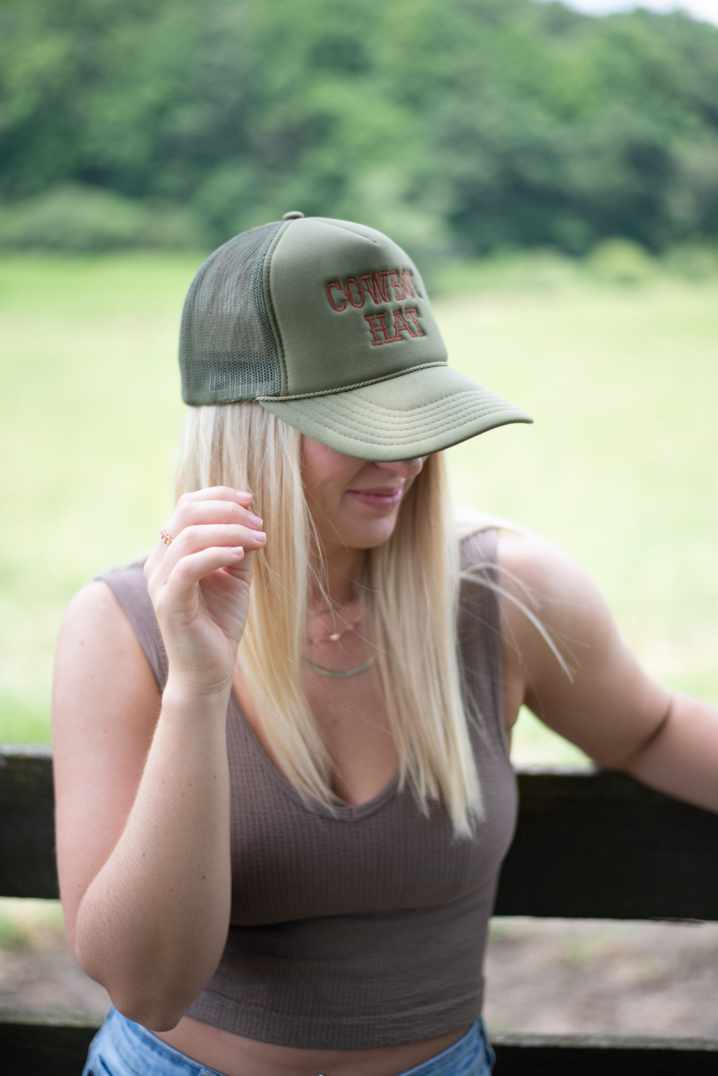 "Cowboy Hat" Trucker - Olive