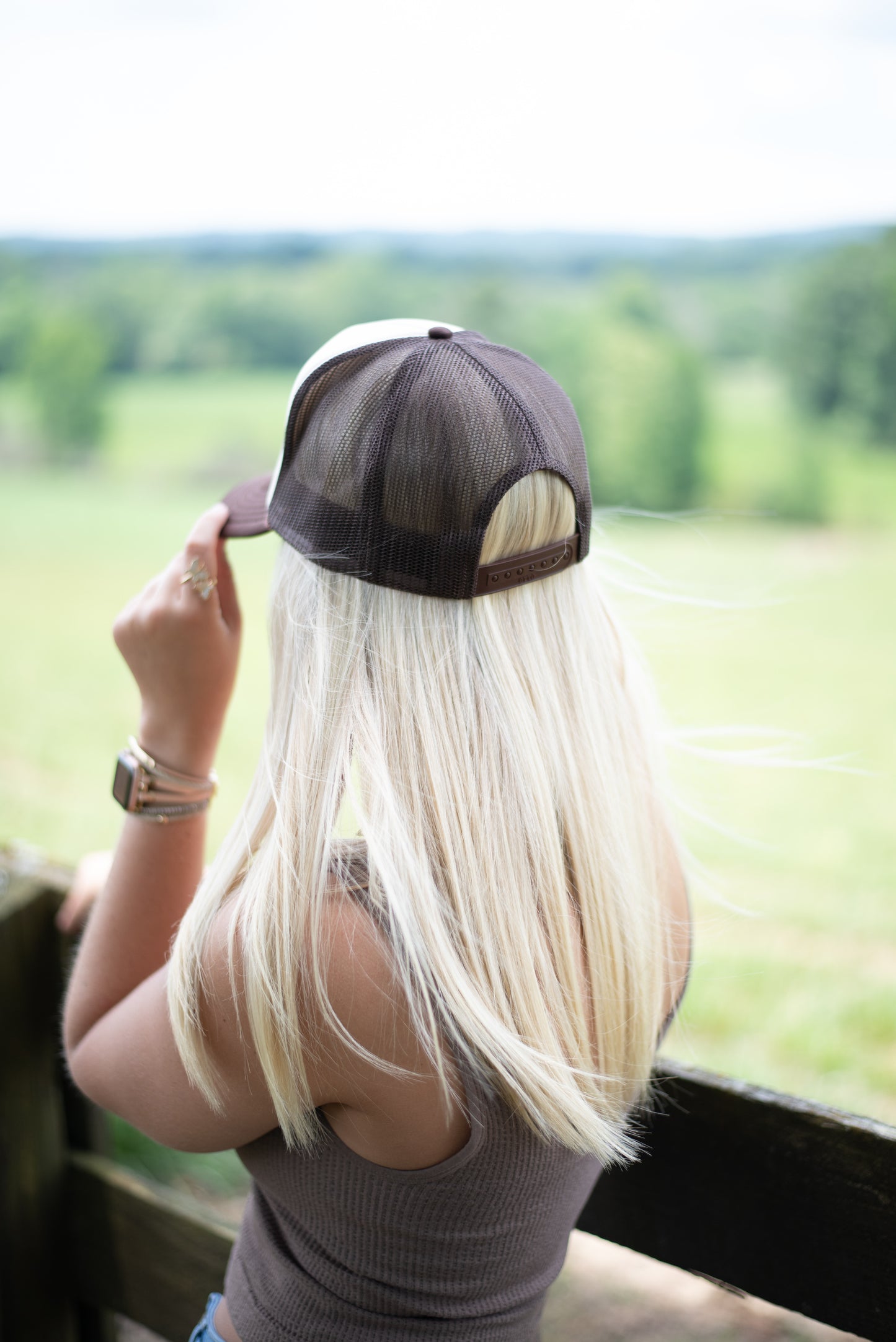 "Say Howdy Stay Rowdy" Trucker Hat - Brown/Tan