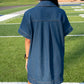 Ellie V-Neck Denim Dress
