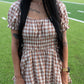 Monica Gingham Romper - Mocha