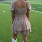 Monica Gingham Romper - Mocha