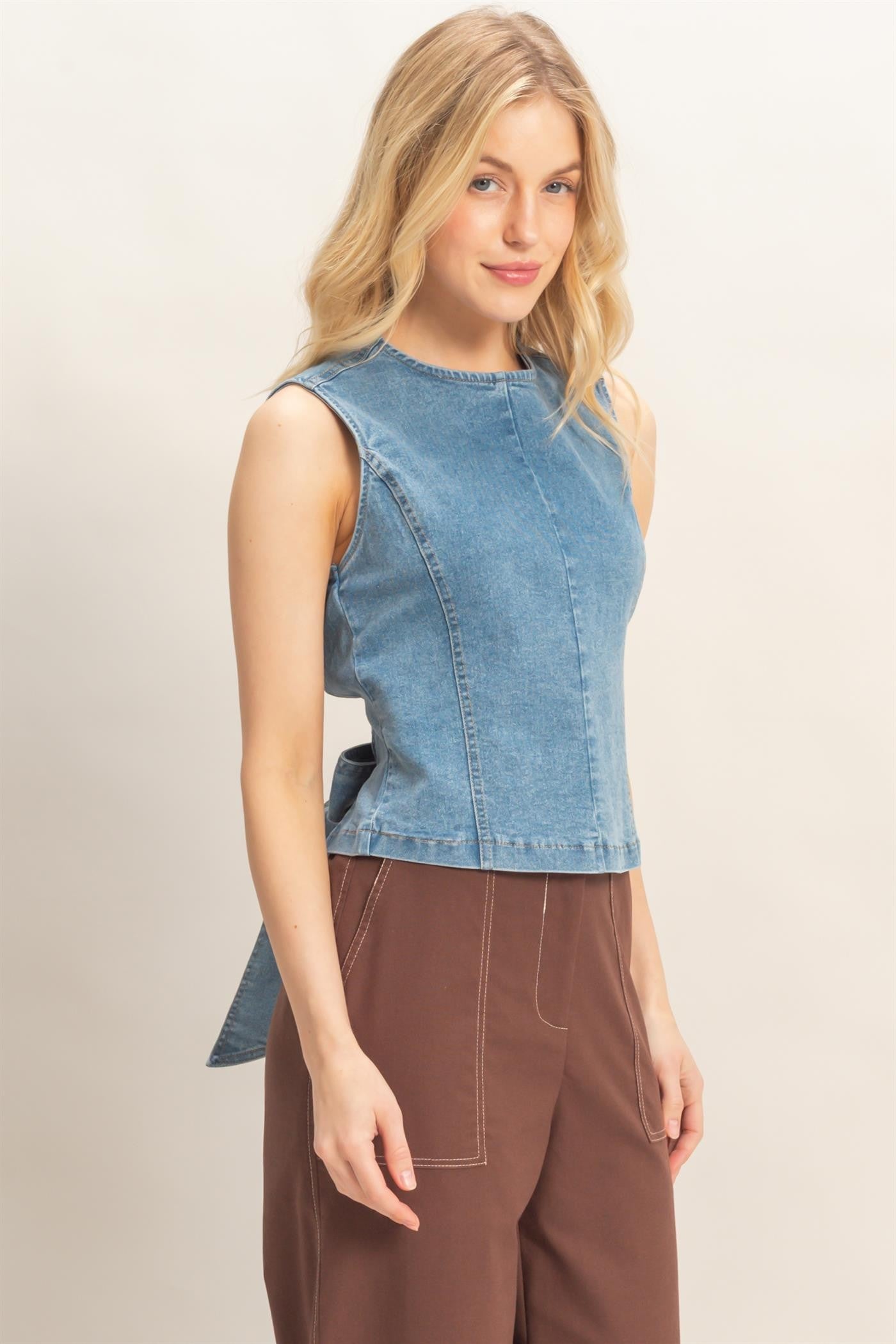Lillie Sleeveless Denim Top