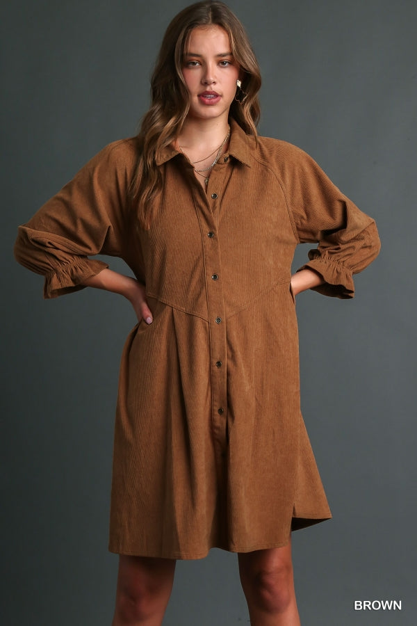 Brown Corduroy Dress FINAL SALE