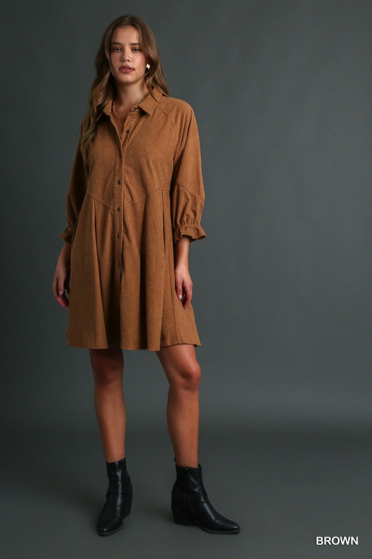 Brown Corduroy Dress FINAL SALE