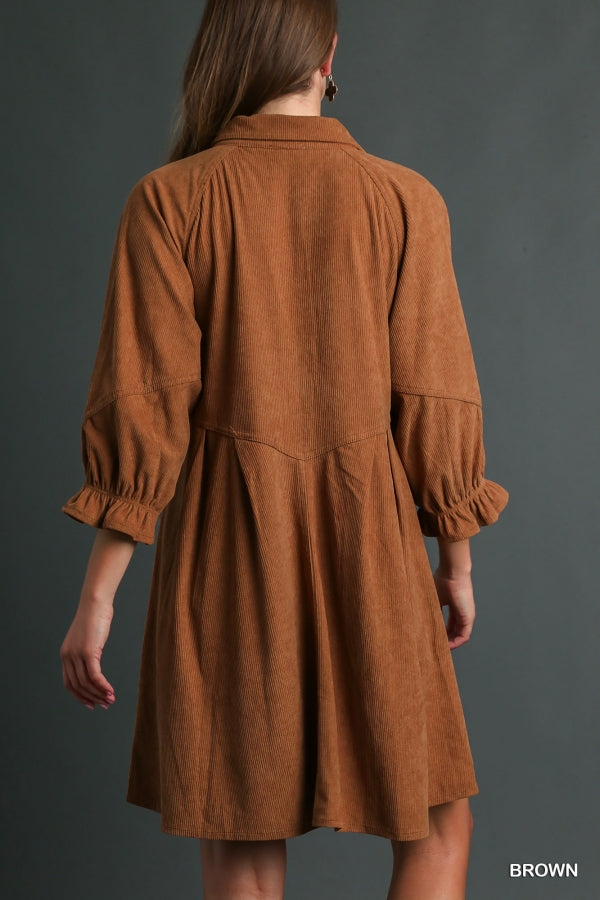 Brown Corduroy Dress FINAL SALE