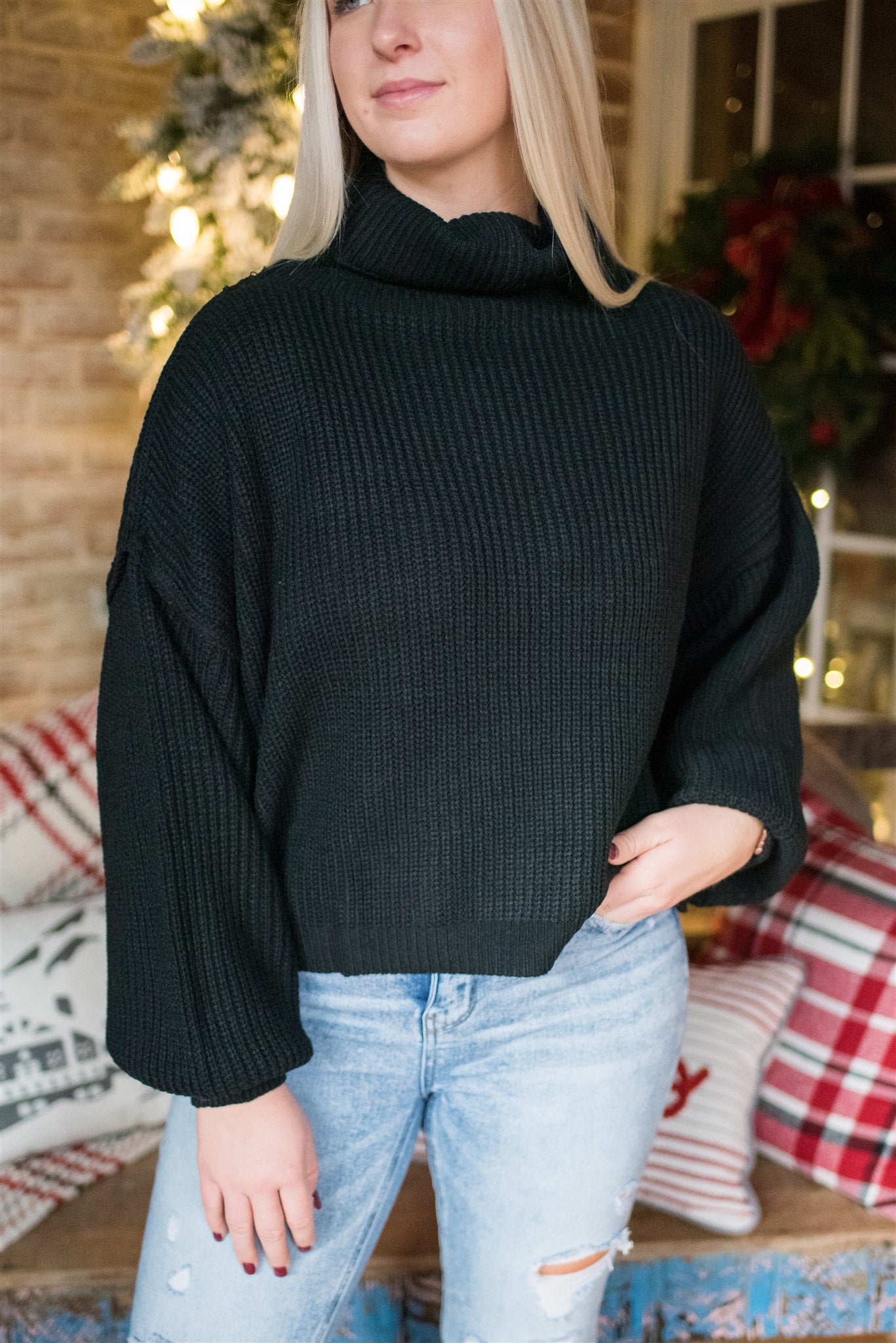 Black Turtleneck Sweater