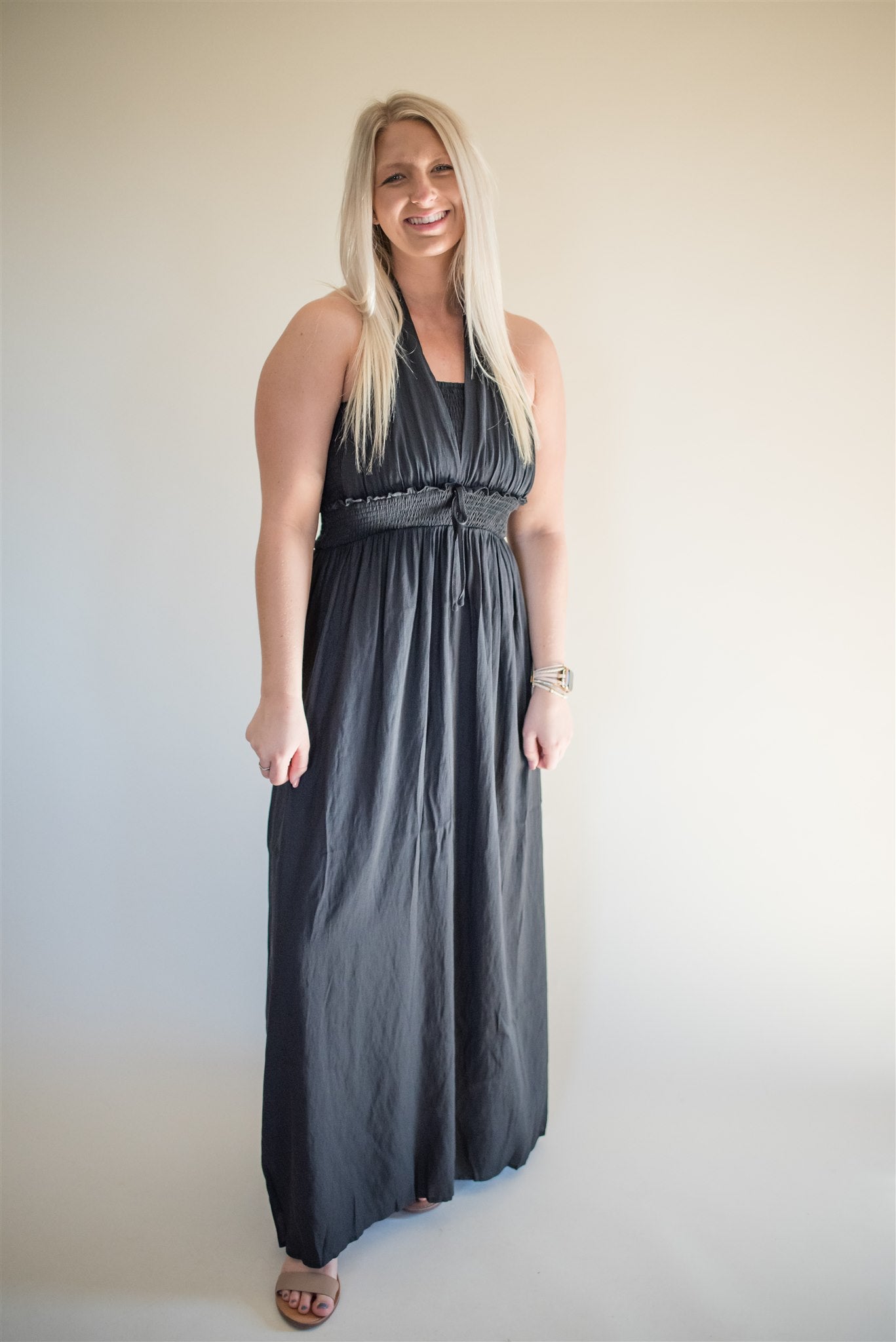 Halter Babydoll Maxi Dress