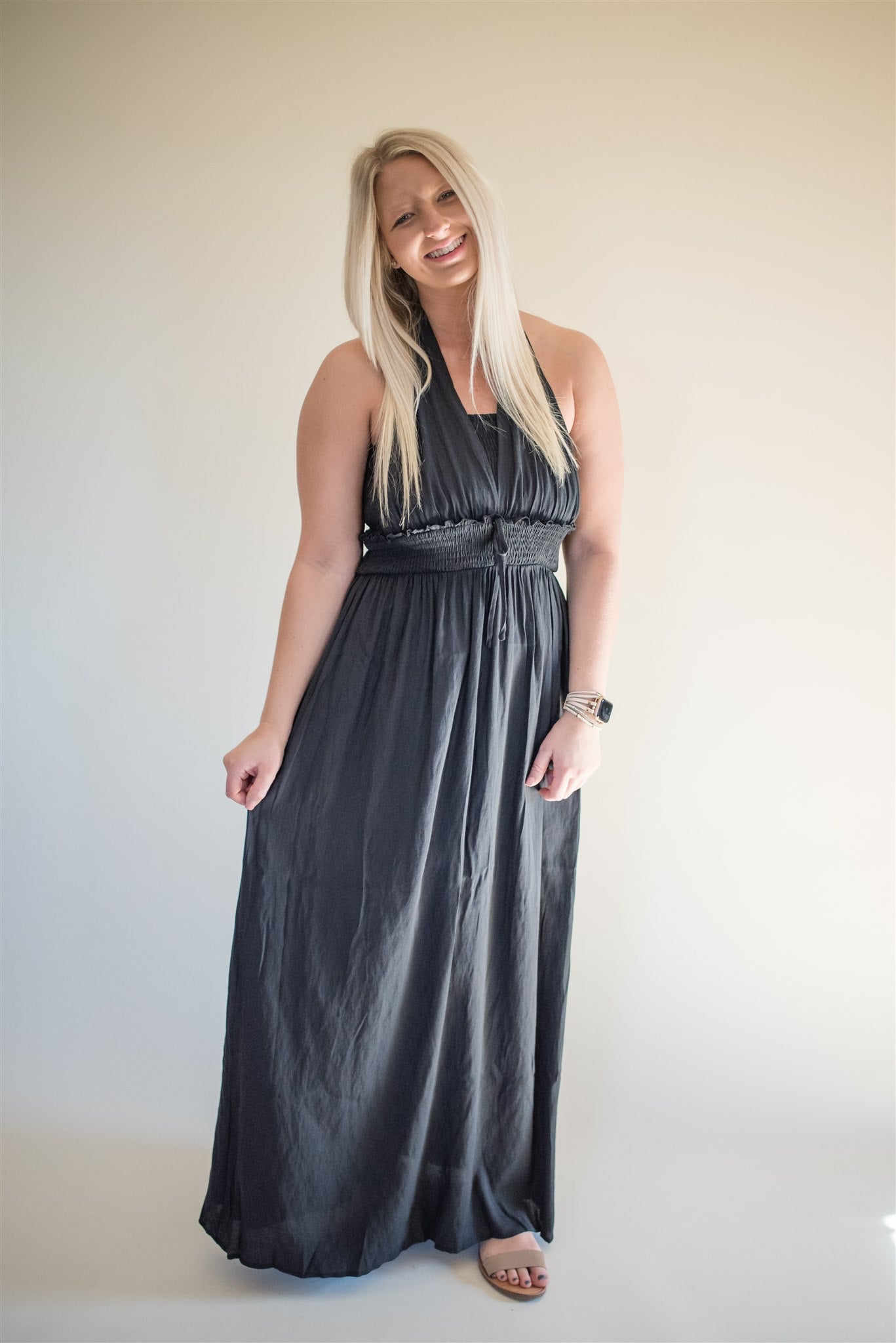 Halter Babydoll Maxi Dress