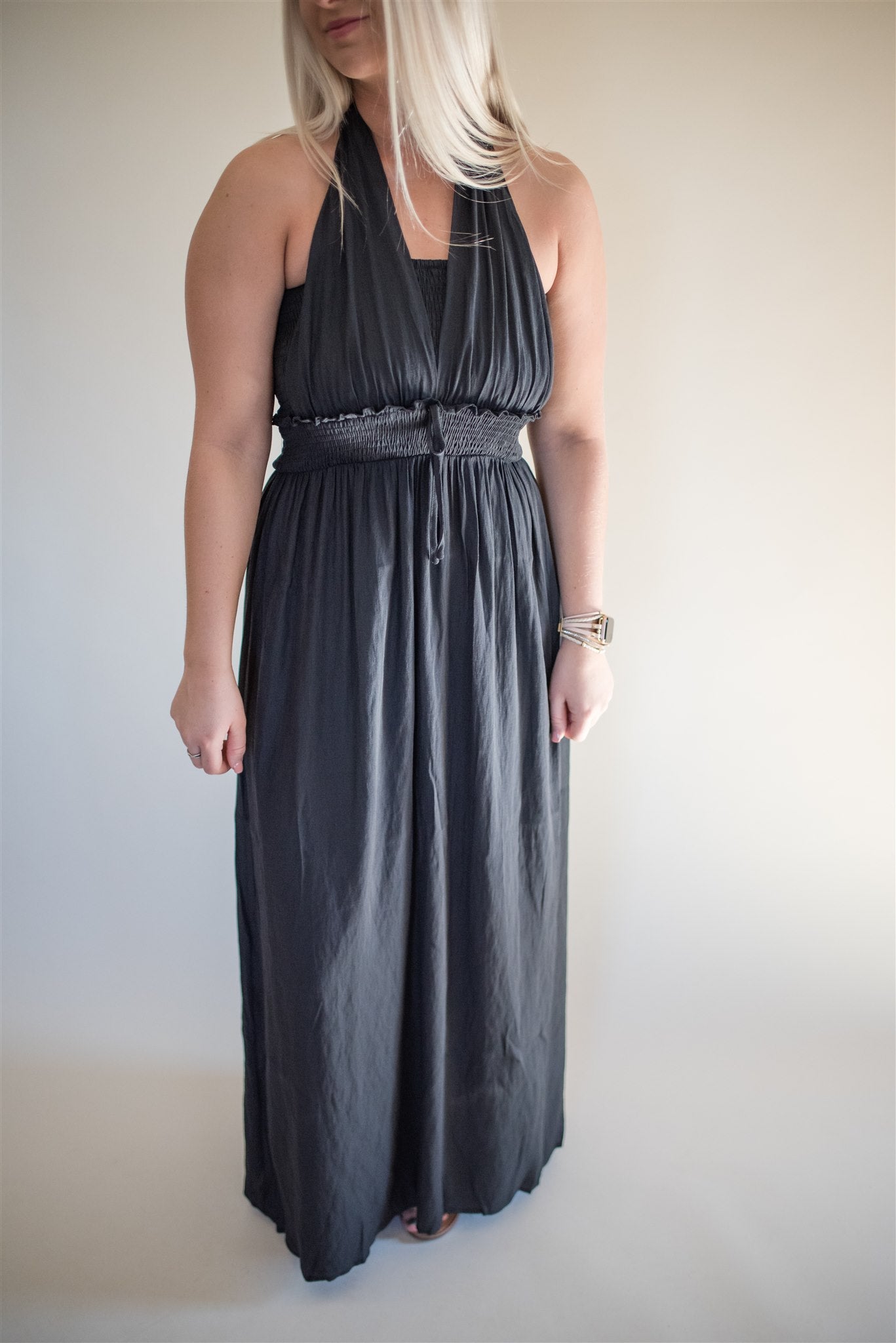 Halter Babydoll Maxi Dress