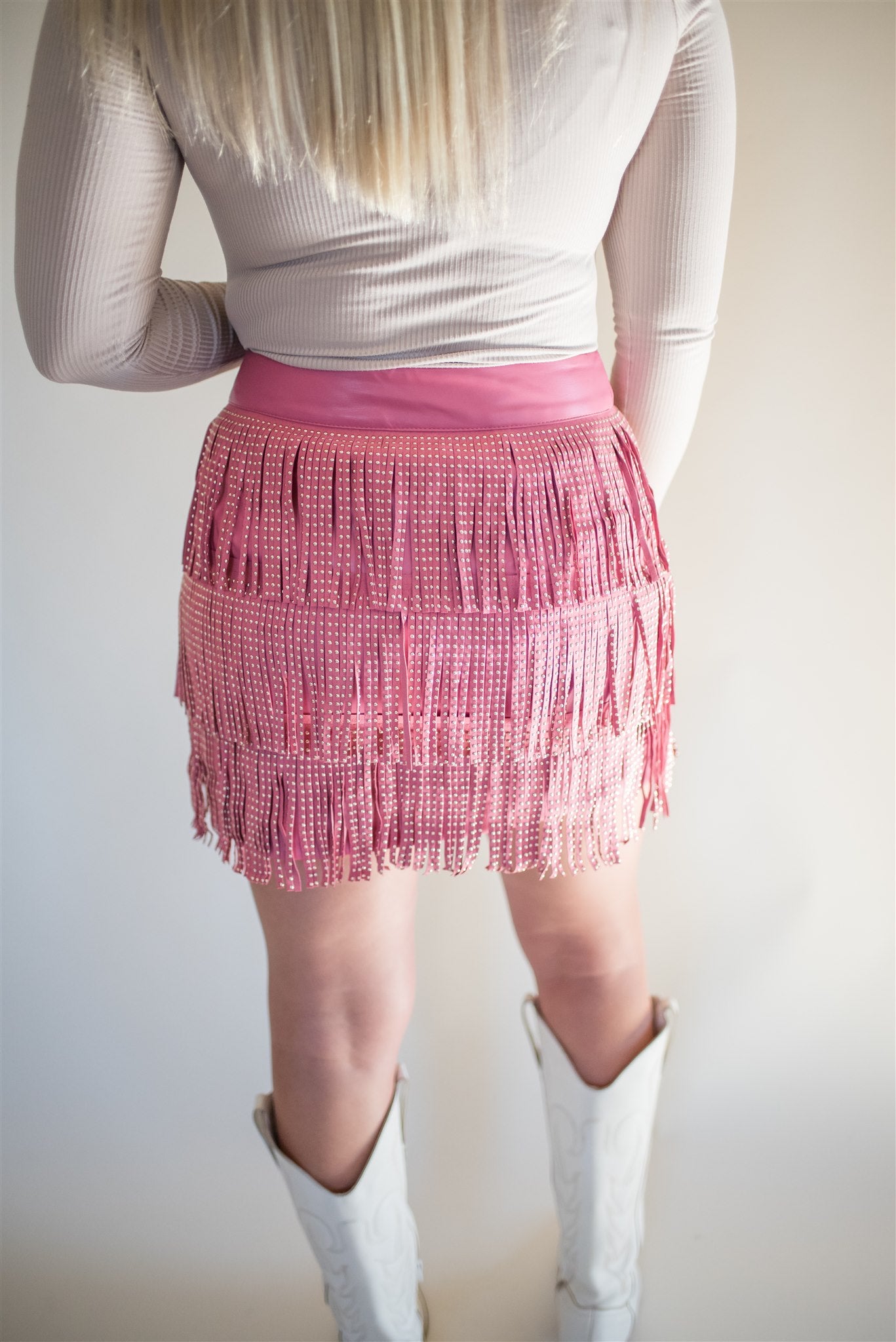 Nashville Babe Rhinestone Fringe Mini Skirt FINAL SALE