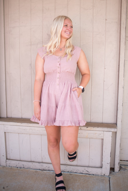 Dusty Rose Romper FINAL SALE