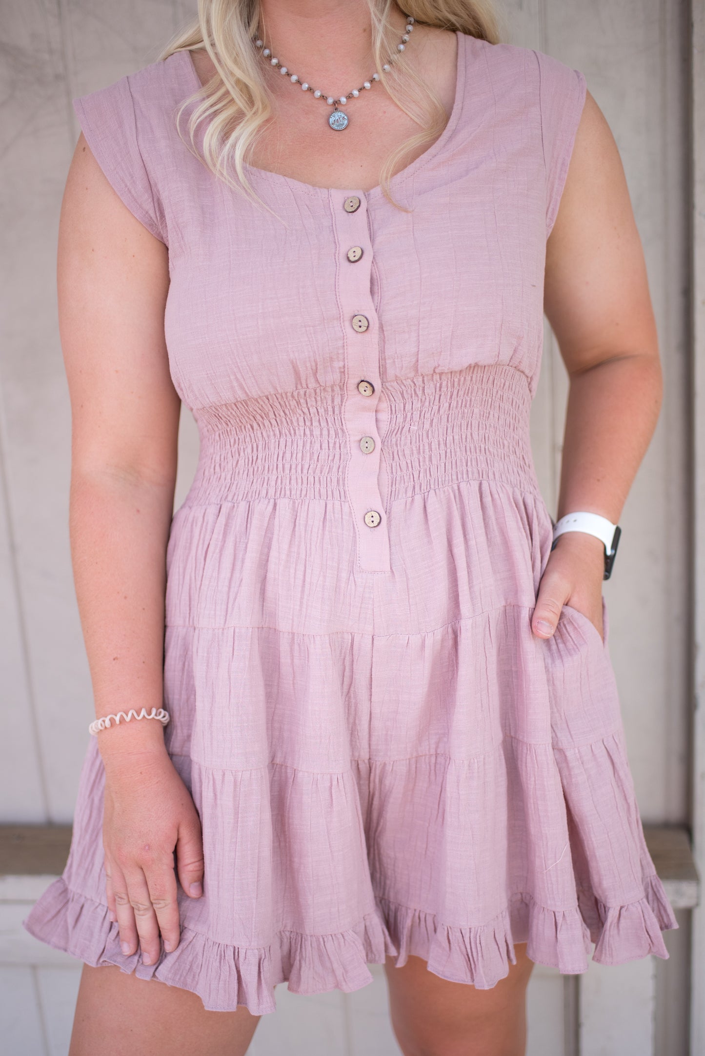 Dusty Rose Romper FINAL SALE